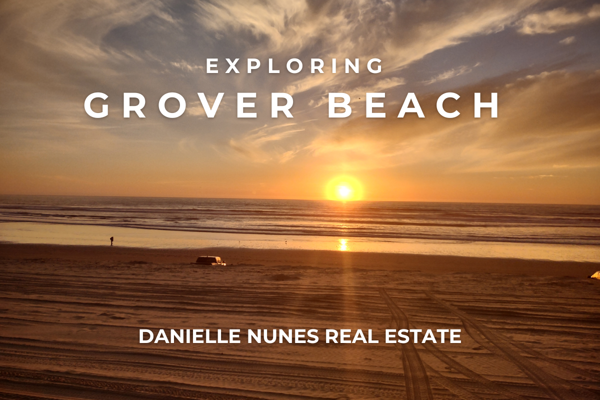 Experience the breathtaking beauty of a Grover Beach sunset, where the sun dips below the Pacific Ocean, casting vibrant hues across the sky and delicate clouds on the horizon.